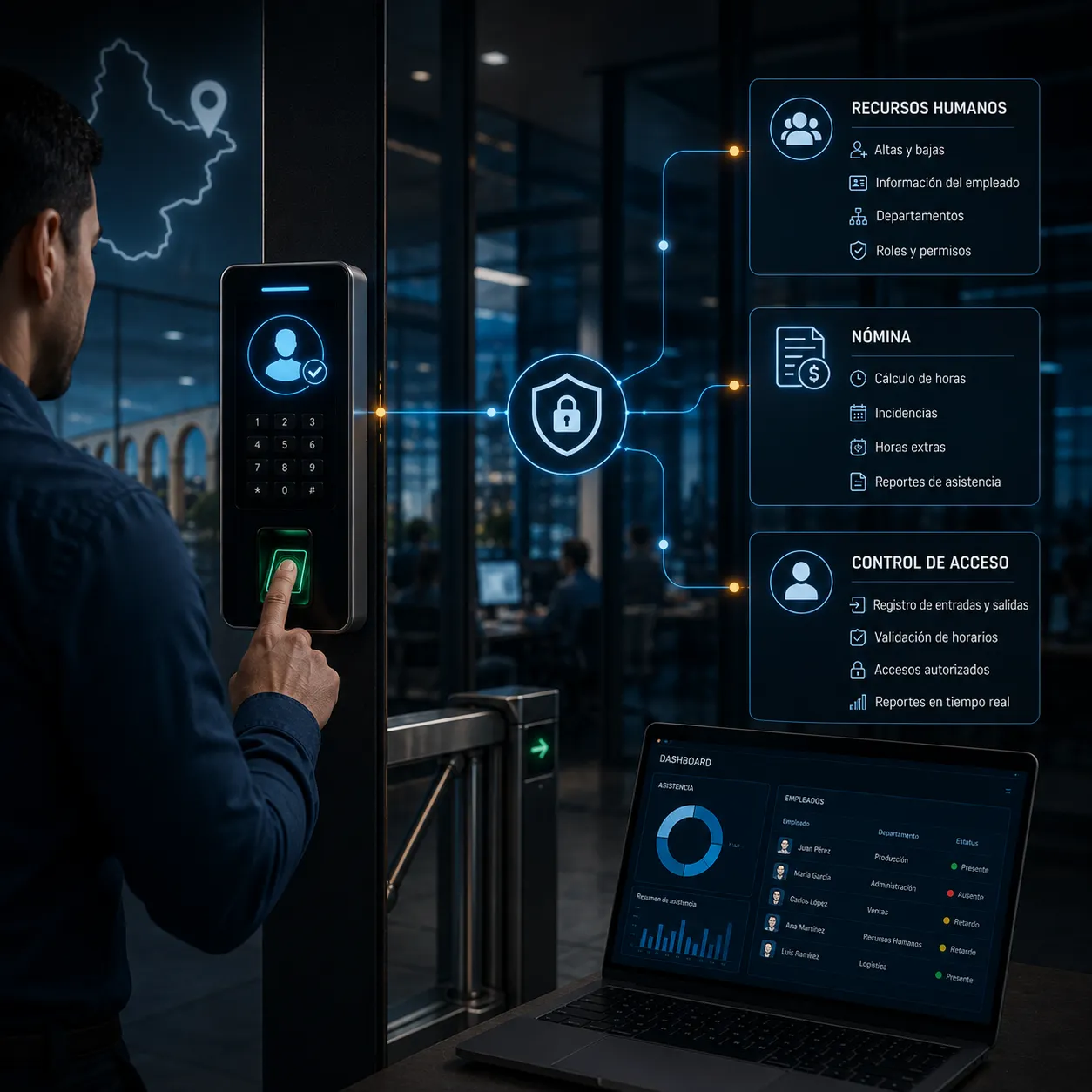 Control de acceso integrado con nómina